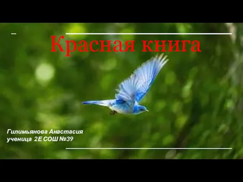 Красная книга Гилимьянова Анастасия ученица 2Е СОШ №39