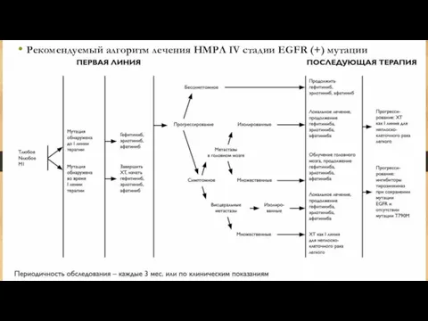 Рекомендуемый алгоритм лечения НМРЛ IV стадии EGFR (+) мутации