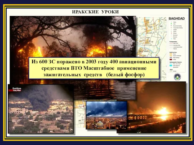 ИРАКСКИЕ УРОКИ Из 600 ЗС поражено в 2003 году 400 авиационными средствами ВТО