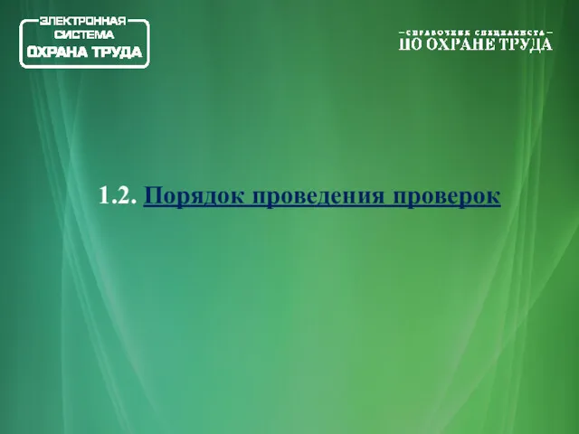 1.2. Порядок проведения проверок