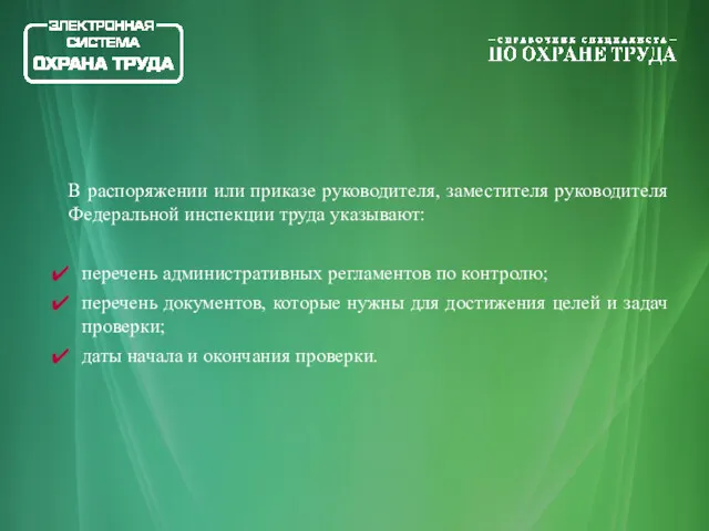 В распоряжении или приказе руководителя, заместителя руководителя Федеральной инспекции труда