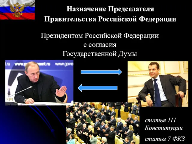 Назначение Председателя Правительства Российской Федерации Президентом Российской Федерации с согласия