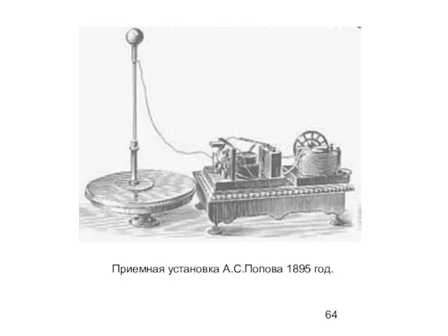 Приемная установка А.С.Попова 1895 год.