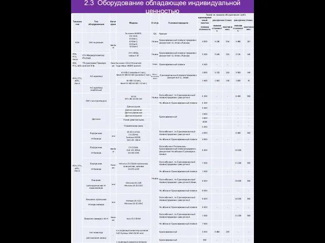 2.3 Оборудование обладающее индивидуальной ценностью