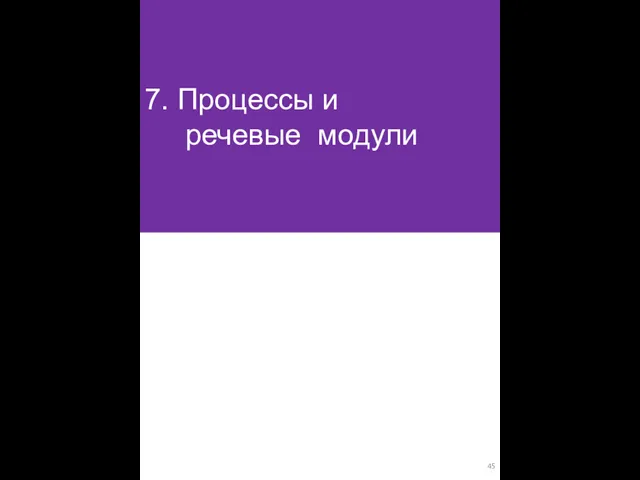 7. Процессы и речевые модули