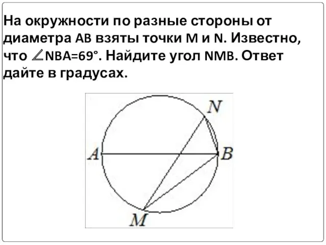 На окружности по разные стороны от диаметра AB взяты точки