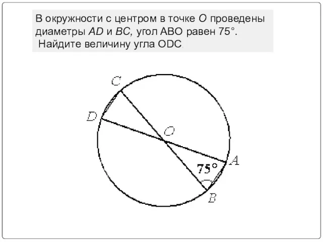 В окружности с центром в точке О проведены диаметры AD