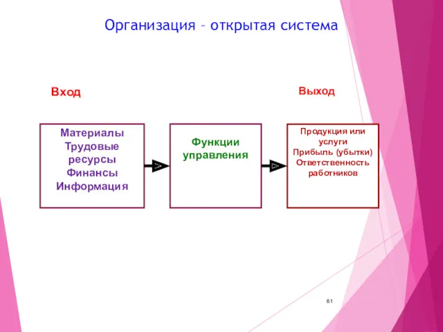 Организация – открытая система