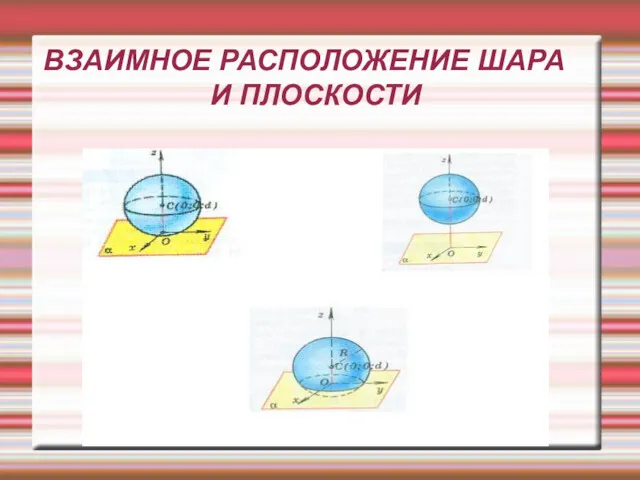 ВЗАИМНОЕ РАСПОЛОЖЕНИЕ ШАРА И ПЛОСКОСТИ