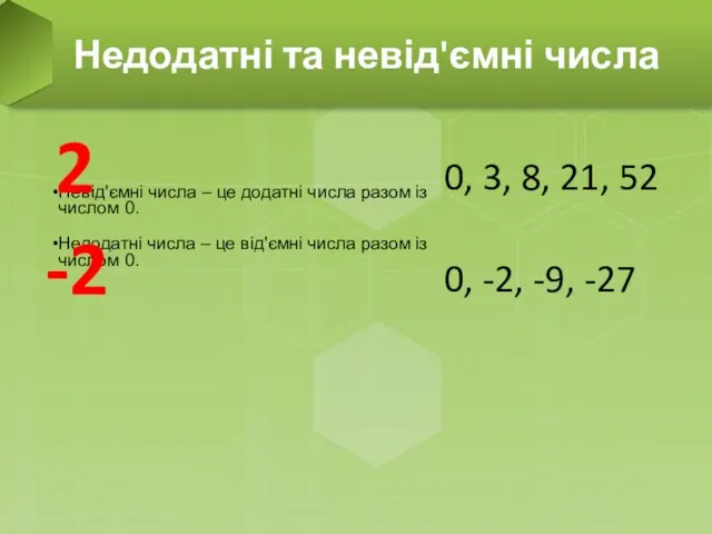 Невід'ємні числа – це додатні числа разом із числом 0.