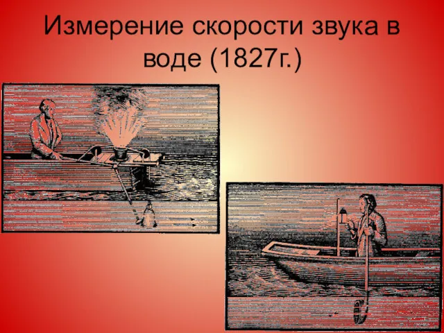 Измерение скорости звука в воде (1827г.)