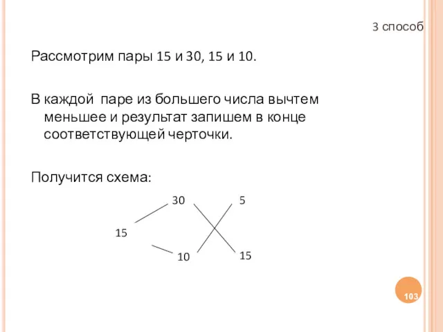 Рассмотрим пары 15 и 30, 15 и 10. В каждой