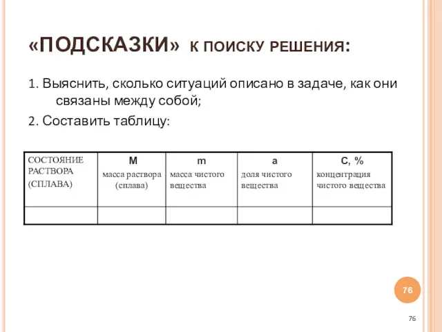 1. Выяснить, сколько ситуаций описано в задаче, как они связаны