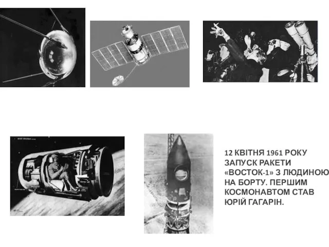 12 КВІТНЯ 1961 РОКУ ЗАПУСК РАКЕТИ «ВОСТОК-1» З ЛЮДИНОЮ НА