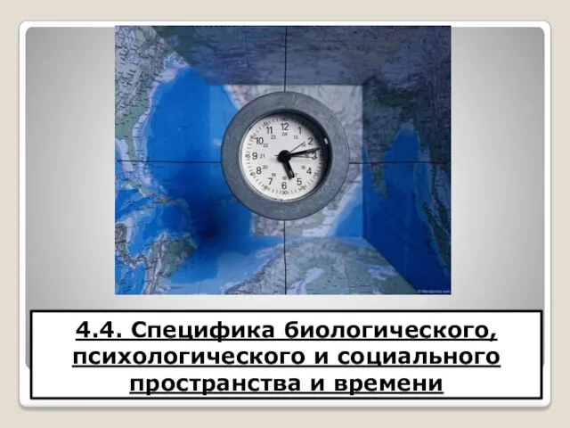 4.4. Специфика биологического, психологического и социального пространства и времени