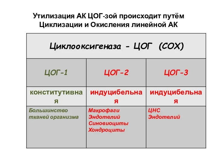 Утилизация АК ЦОГ-зой происходит путём Циклизации и Окисления линейной АК