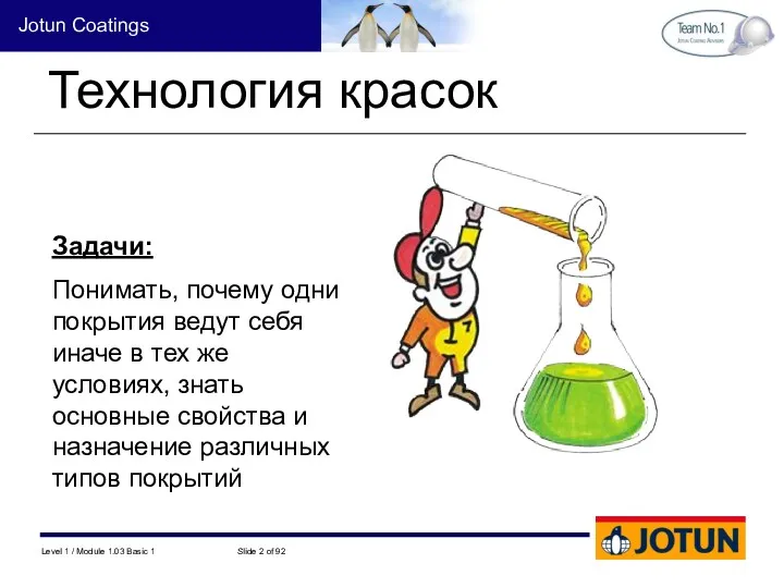 Технология красок Задачи: Понимать, почему одни покрытия ведут себя иначе