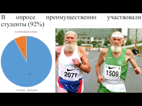 В опросе преимущественно участвовали студенты (92%)