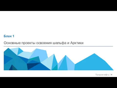 Основные проекты освоения шельфа и Арктики Блок 1