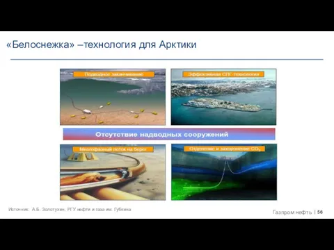 «Белоснежка» –технология для Арктики Источник: А.Б. Золотухин, РГУ нефти и газа им. Губкина