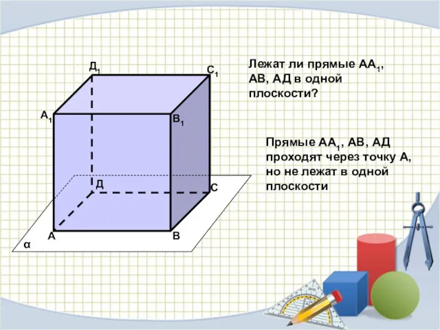 А В С Д А1 В1 С1 Д1 α Прямые