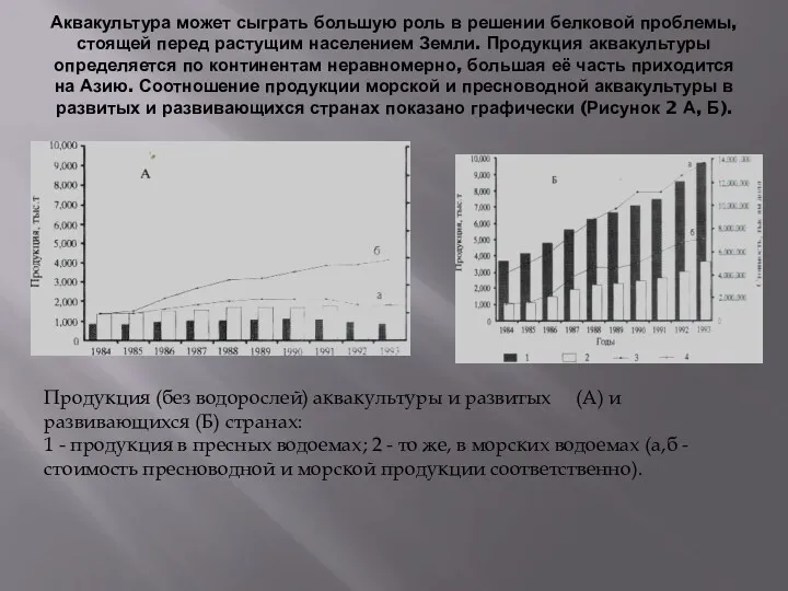 Аквакультура может сыграть большую роль в решении белковой проблемы, стоящей перед растущим населением