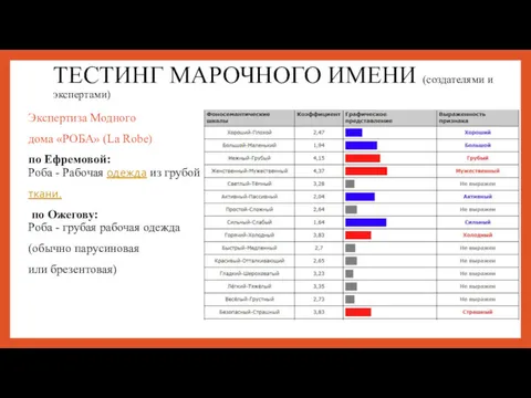 ТЕСТИНГ МАРОЧНОГО ИМЕНИ (создателями и экспертами) Экспертиза Модного дома «РОБА»