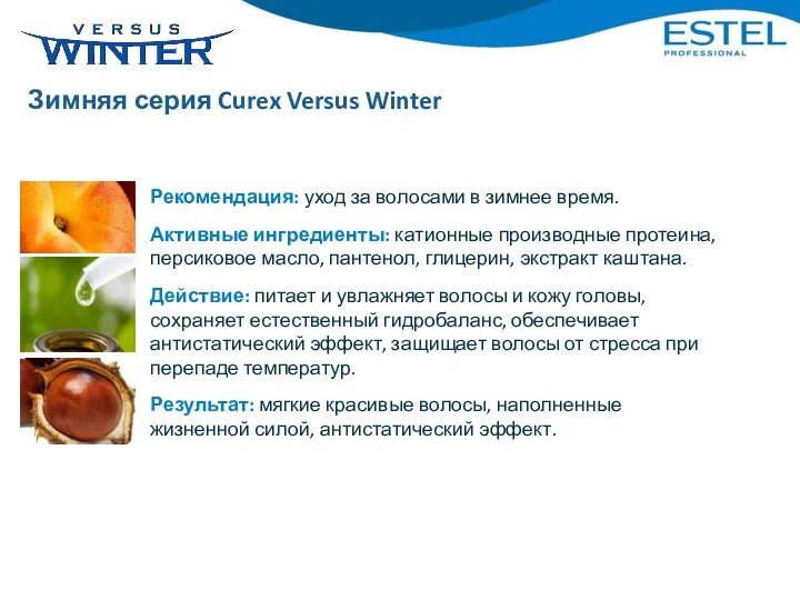 Зимняя серия Curex Versus Winter Рекомендация: уход за волосами в