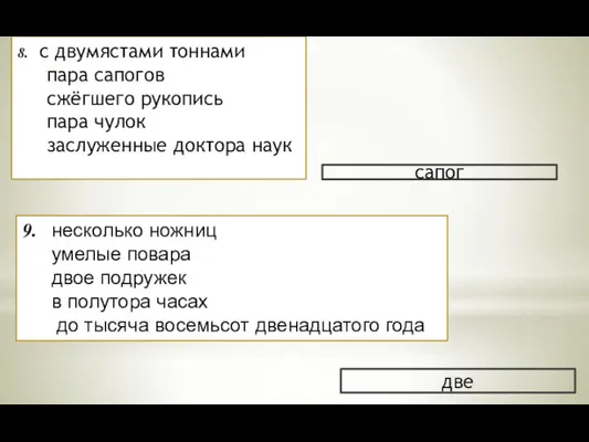 8. с двумястами тоннами пара сапогов сжёгшего рукопись пара чулок заслуженные доктора наук