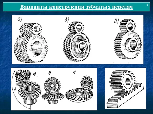 Варианты конструкции зубчатых передач 7