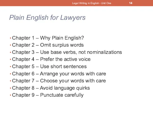 Plain English for Lawyers Chapter 1 – Why Plain English?