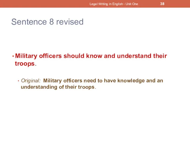 Sentence 8 revised Military officers should know and understand their