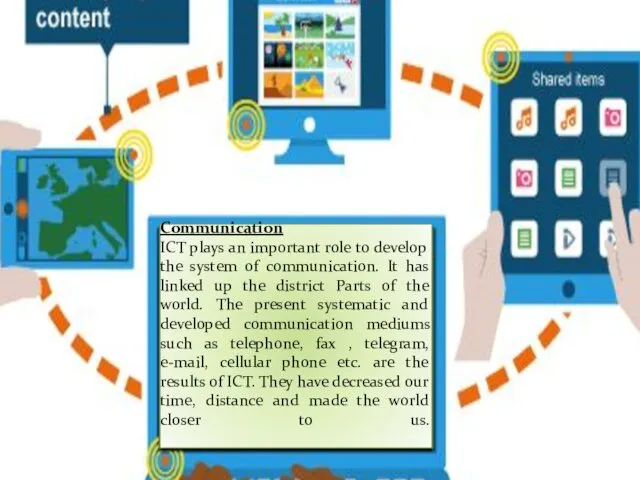Communication ICT plays an important role to develop the system of communication. It