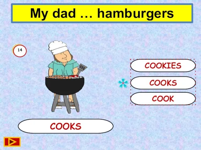 COOKS COOKS COOKIES COOK 14 My dad … hamburgers