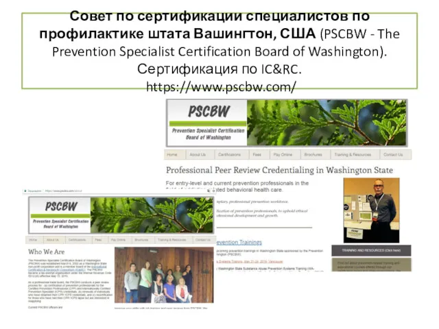 Совет по сертификации специалистов по профилактике штата Вашингтон, США (PSCBW - The Prevention