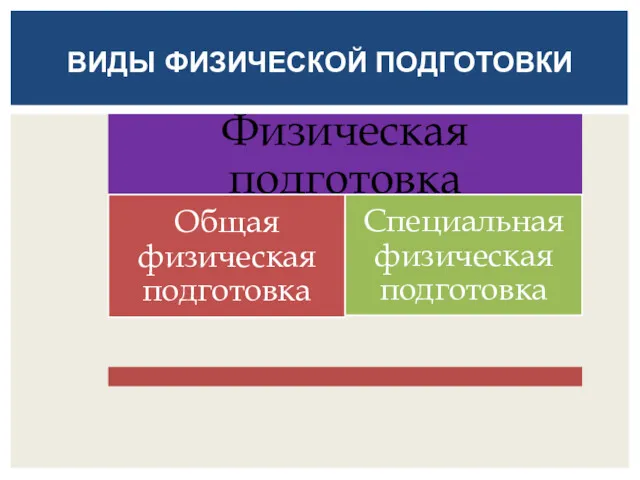 ВИДЫ ФИЗИЧЕСКОЙ ПОДГОТОВКИ