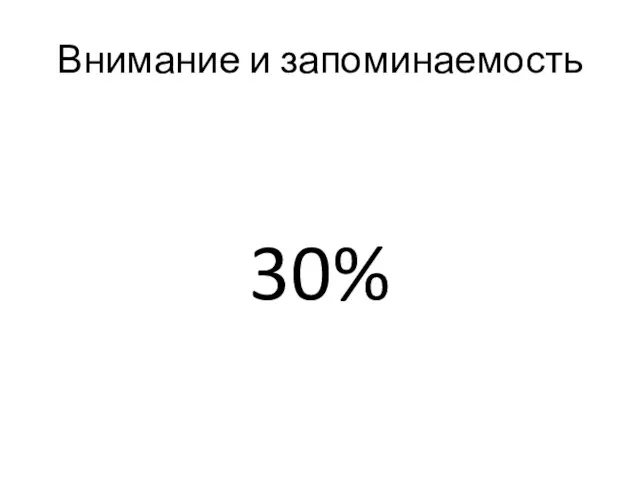 Внимание и запоминаемость 30%