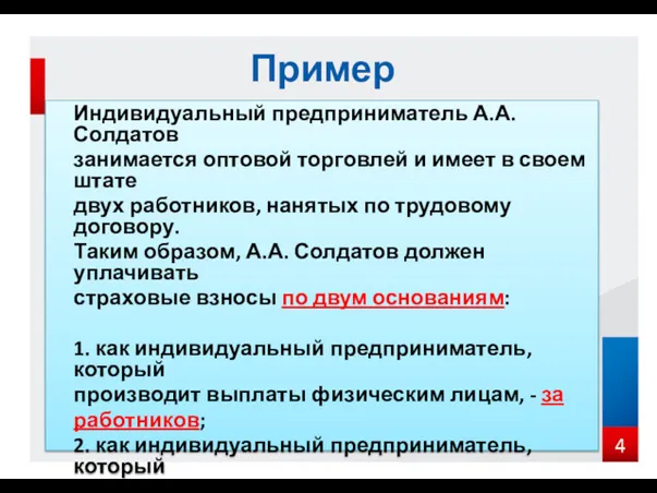 Индивидуальный предприниматель А.А. Солдатов занимается оптовой торговлей и имеет в