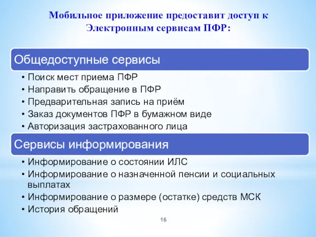 Мобильное приложение предоставит доступ к Электронным сервисам ПФР: