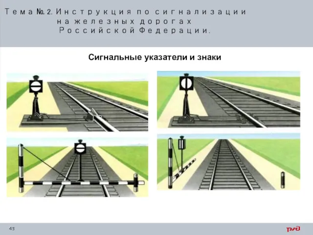 Тема № 2. Инструкция по сигнализации на железных дорогах Российской Федерации. Сигнальные указатели и знаки