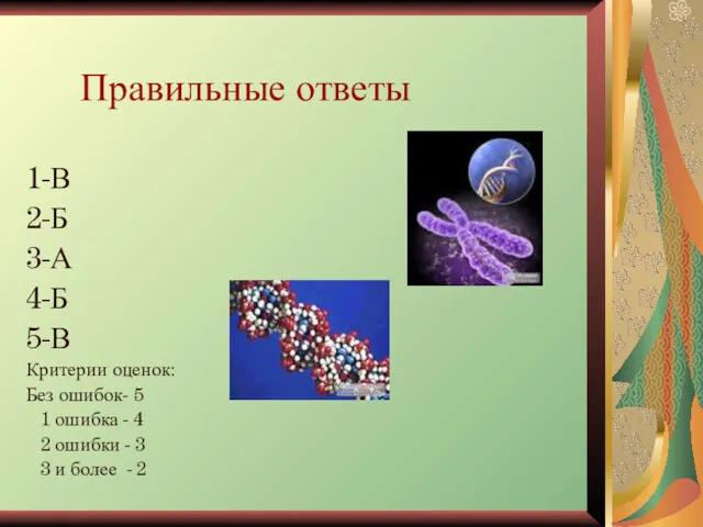 Правильные ответы 1-В 2-Б 3-А 4-Б 5-В Критерии оценок: Без