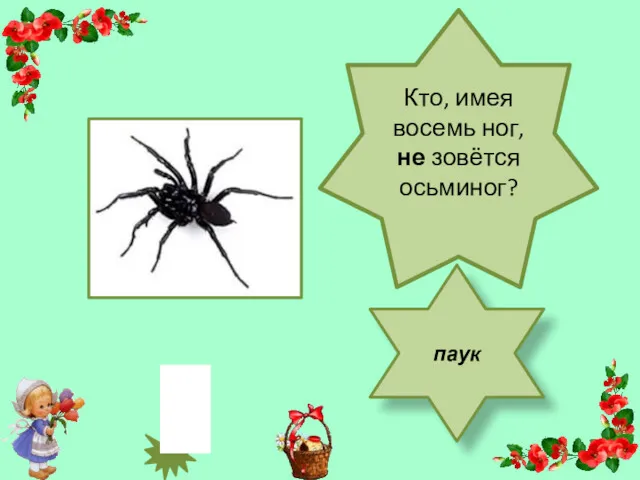 Кто, имея восемь ног, не зовётся осьминог? паук