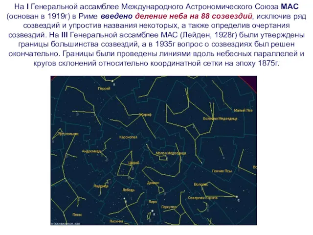 На I Генеральной ассамблее Международного Астрономического Союза МАС (основан в