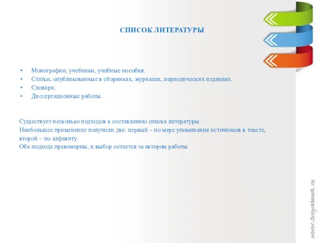 СПИСОК ЛИТЕРАТУРЫ Монографии, учебники, учебные пособия. Статьи, опубликованные в сборниках,