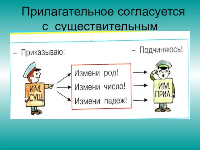 Прилагательное согласуется с существительным