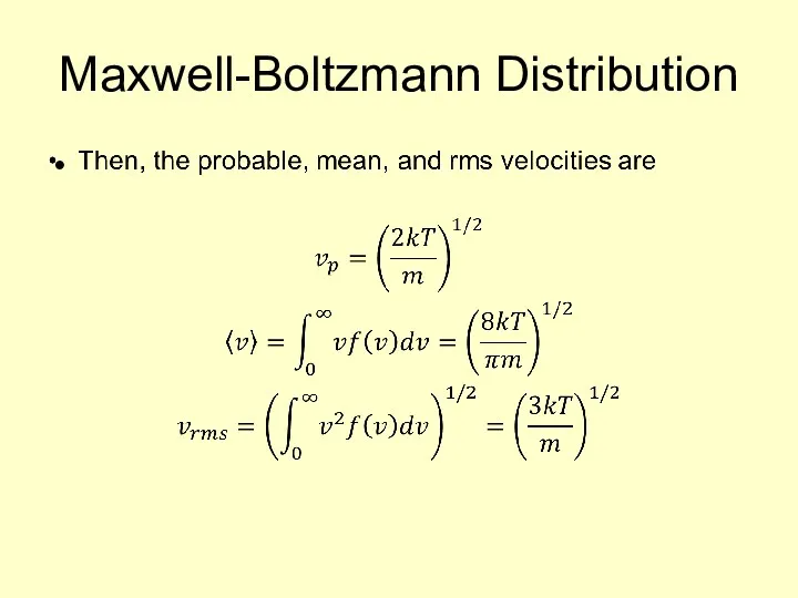 Maxwell-Boltzmann Distribution