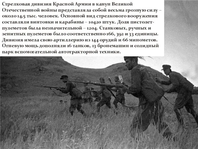 Стрелковая дивизия Красной Армии в канун Великой Отечественной войны представляла