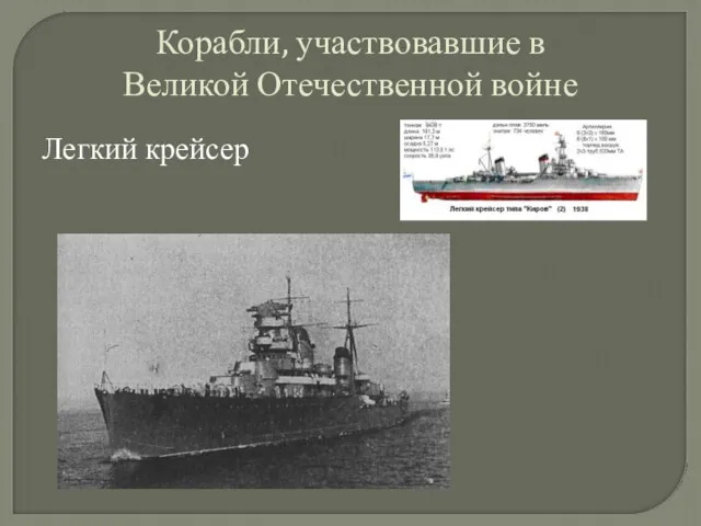 Корабли, участвовавшие в Великой Отечественной войне Легкий крейсер
