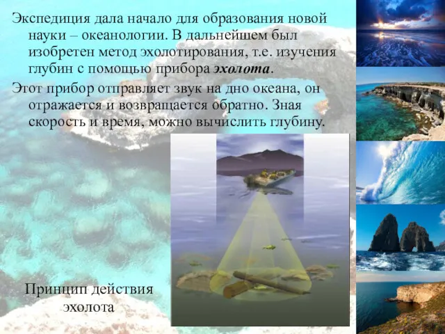 Экспедиция дала начало для образования новой науки – океанологии. В