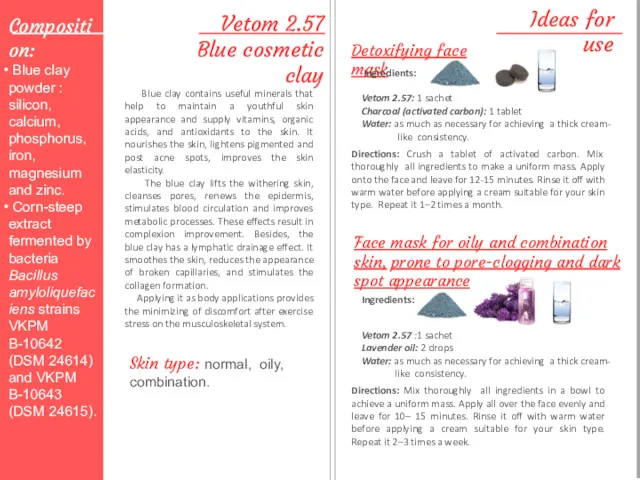 Vetom 2.57: 1 sachet Charcoal (activated carbon): 1 tablet Water: as much as
